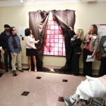 Unveiling the One-Heart mosaic - photo by Meredith Jones.